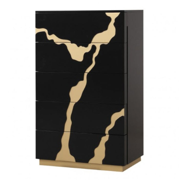 Furniture of America - Goldsberg 5 Piece Queen Bedroom Set in Black/Gold - FM7425BK-WP-Q-5SET - GreatFurnitureDeal