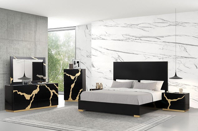 Furniture of America - Goldsberg King Bed in Black - FM7425BK-P-EK - GreatFurnitureDeal