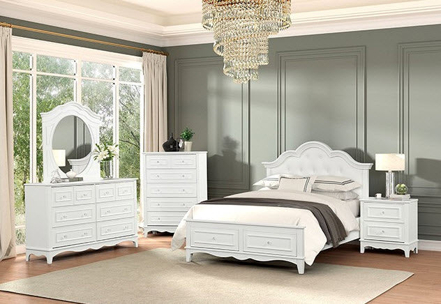 Furniture of America - Naucalpan Queen Bed in White - FM7456WH-Q - GreatFurnitureDeal