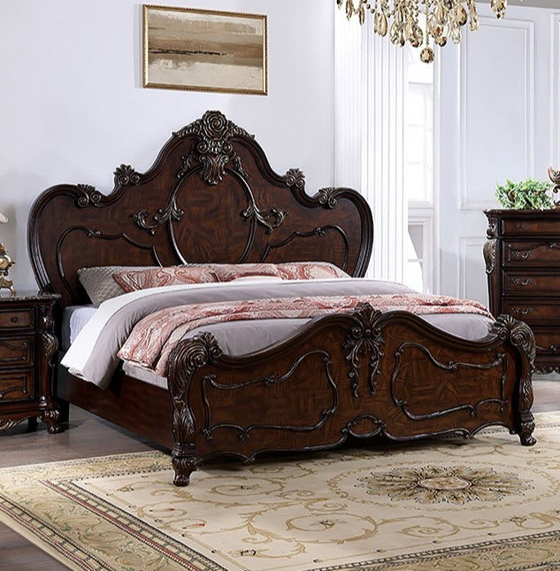 Furniture of America - Roselli King Bed in Dark Cherry - FM7636CH-EK - GreatFurnitureDeal