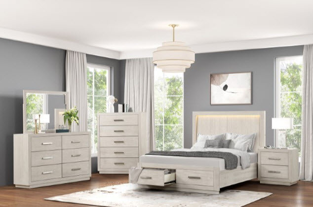Furniture of America - Wellingborough Queen Bed in Light Gray - FM7703AK-Q - GreatFurnitureDeal