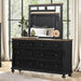 Furniture of America - Neue Mills Dresser in Black/Rustic Oak - FM79009BK-D - GreatFurnitureDeal