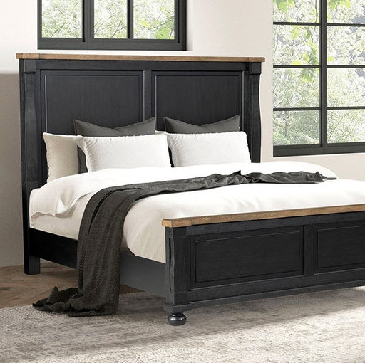 Furniture of America - Neue Mills King Bed in Black/Rustic Oak - FM79009BK-EK - GreatFurnitureDeal