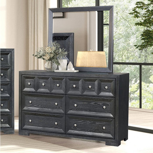 Furniture of America - Hatton Cross Dresser in Weathered Black - FM79011BK-D - GreatFurnitureDeal