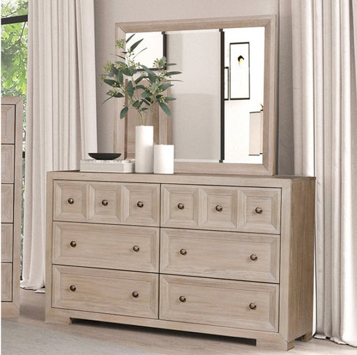 Furniture of America - Hatton Cross Dresser with Mirror in Tawny - FM79011NT-DM - GreatFurnitureDeal