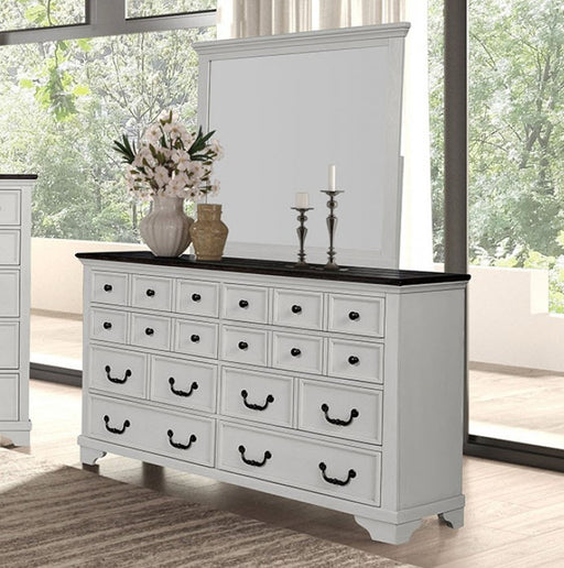 Furniture of America - Hampstead Dresser in White/Dark Brown - FM79014WH-D - GreatFurnitureDeal