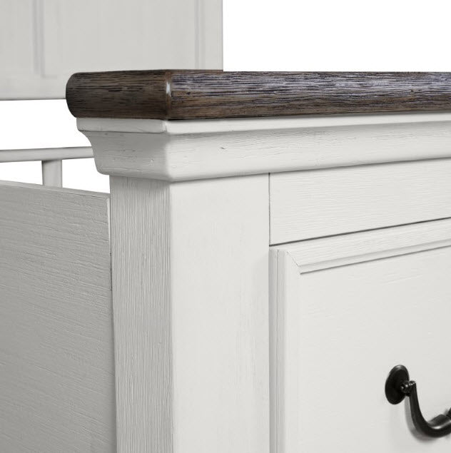 Furniture of America - Hampstead Queen Bed in White/Dark Brown - FM79014WH-Q - GreatFurnitureDeal