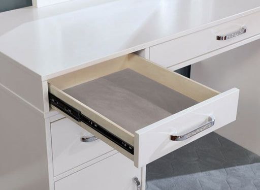 Furniture of America - Yasmine Vanity Set in Luminous White - FOA-DK5683WH-PK - GreatFurnitureDeal
