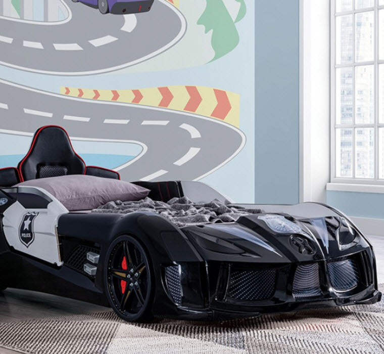 Furniture of America - Patrolene Bed in Black/White - FOA7723PL-BED - GreatFurnitureDeal