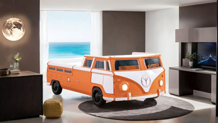 Furniture of America - Axel Peace Bus Twin Bed in Orange - FOA7726OR-BED - GreatFurnitureDeal