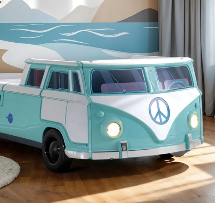 Furniture of America - Axel Peace Bus Twin Bed in Teal - FOA7726TL-BED - GreatFurnitureDeal