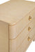 Worlds Away - Three Drawer Rounded Edge Side Table With Brass Beetle Knob In Natural Grasscloth - FORTUNE NAT - GreatFurnitureDeal