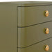 Worlds Away - Three Drawer Rounded Edge Side Table With Brass Beetle Knob In Olive Green Matte Lacquer - FORTUNE OLV - GreatFurnitureDeal