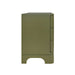 Worlds Away - Three Drawer Rounded Edge Side Table With Brass Beetle Knob In Olive Green Matte Lacquer - FORTUNE OLV - GreatFurnitureDeal