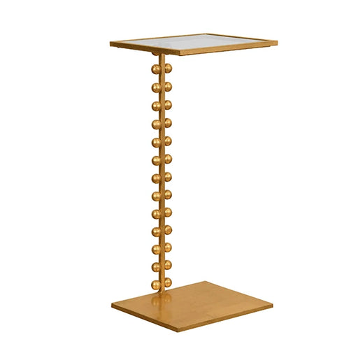 Worlds Away - Foster Ball Lined Cigar Table With Glass Top In Gold Leaf - FOSTER G - GreatFurnitureDeal
