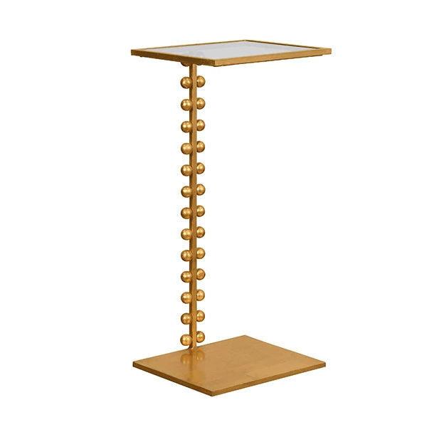Worlds Away - Foster Ball Lined Cigar Table With Glass Top In Gold Leaf - FOSTER G