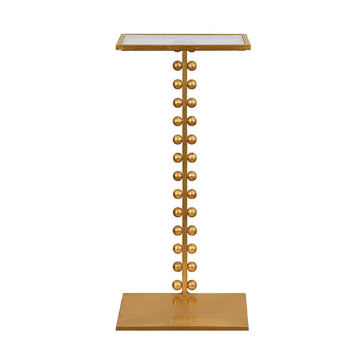 Worlds Away - Foster Ball Lined Cigar Table With Glass Top In Gold Leaf - FOSTER G - GreatFurnitureDeal