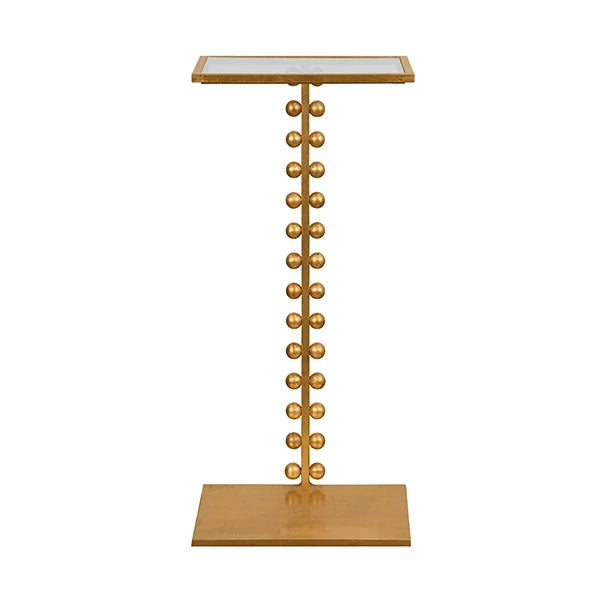 Worlds Away - Foster Ball Lined Cigar Table With Glass Top In Gold Leaf - FOSTER G