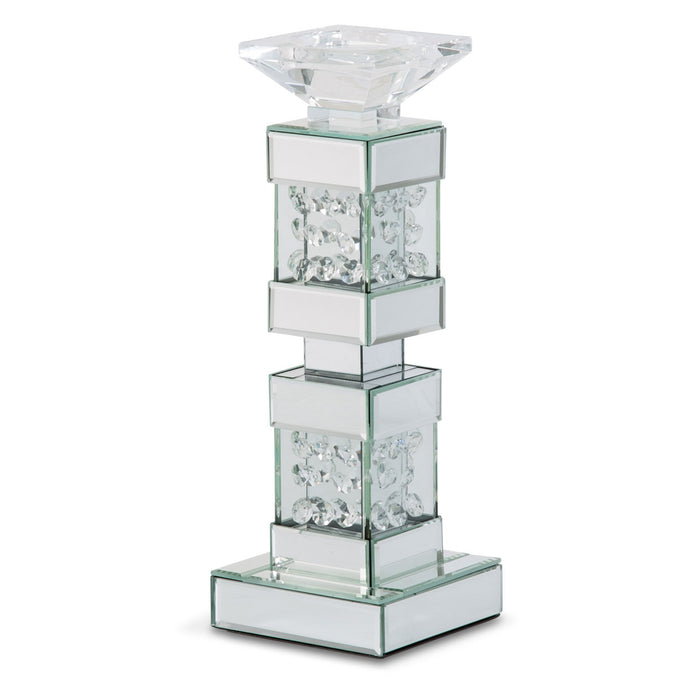 AICO Furniture - Montreal"Mirrored/Crystal Candle Holder,Short,-Pack/2" - FS-MNTRL150-PK2
