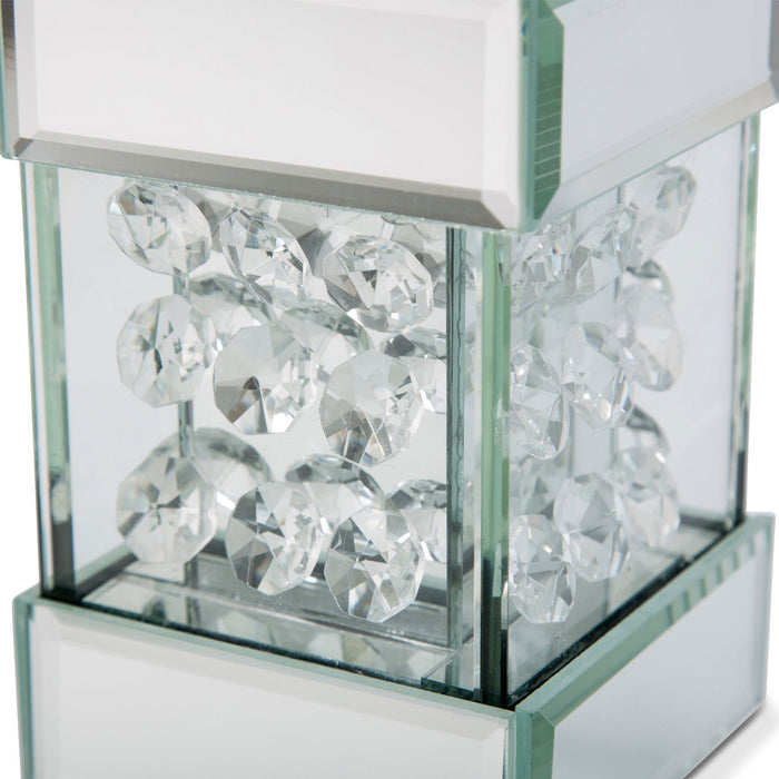 AICO Furniture - Montreal"Mirrored/Crystal Candle Holder,Tall,-Pack/2" - FS-MNTRL151-PK2