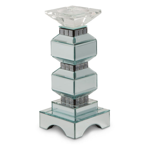 AICO Furniture - Montreal"2-Tier Mirrored Candle Holder w/Crystals,-Pack/2" - FS-MNTRL154-PK2 - GreatFurnitureDeal