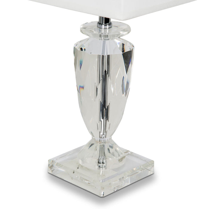AICO Furniture - Montreal Crystal Table Lamp w/Rect Shade,White, - Pack/2 - FS-MNTRL197-PK2 - GreatFurnitureDeal