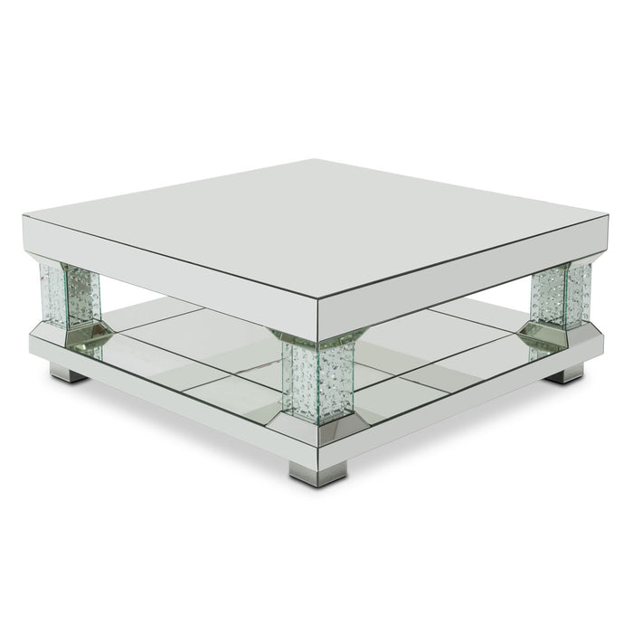 AICO Furniture - Montreal"Mirrored Cocktail Table w/Crystal Accents - FS-MNTRL208H - GreatFurnitureDeal