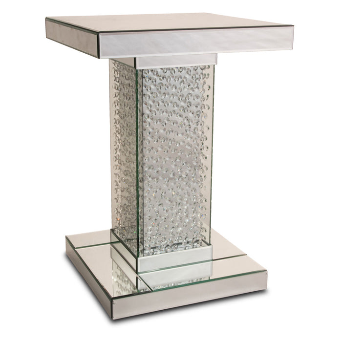 AICO Furniture - Montreal"Mirrored Accent Table w/Crystals - FS-MNTRL224H - GreatFurnitureDeal
