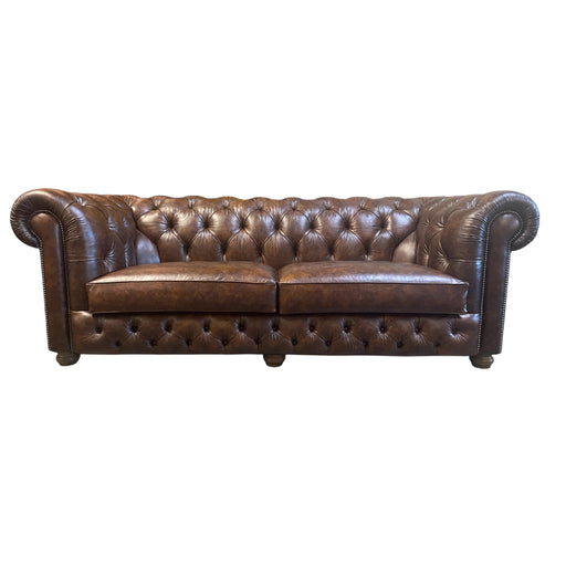 GJ Styles - O'Bryant Chesterfield Sofa in Brown Leather - FS01 - GreatFurnitureDeal