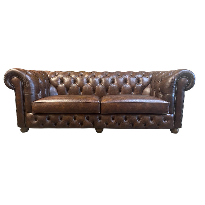 GJ Styles - O'Bryant Chesterfield Sofa in Brown Leather - FS01 - GreatFurnitureDeal