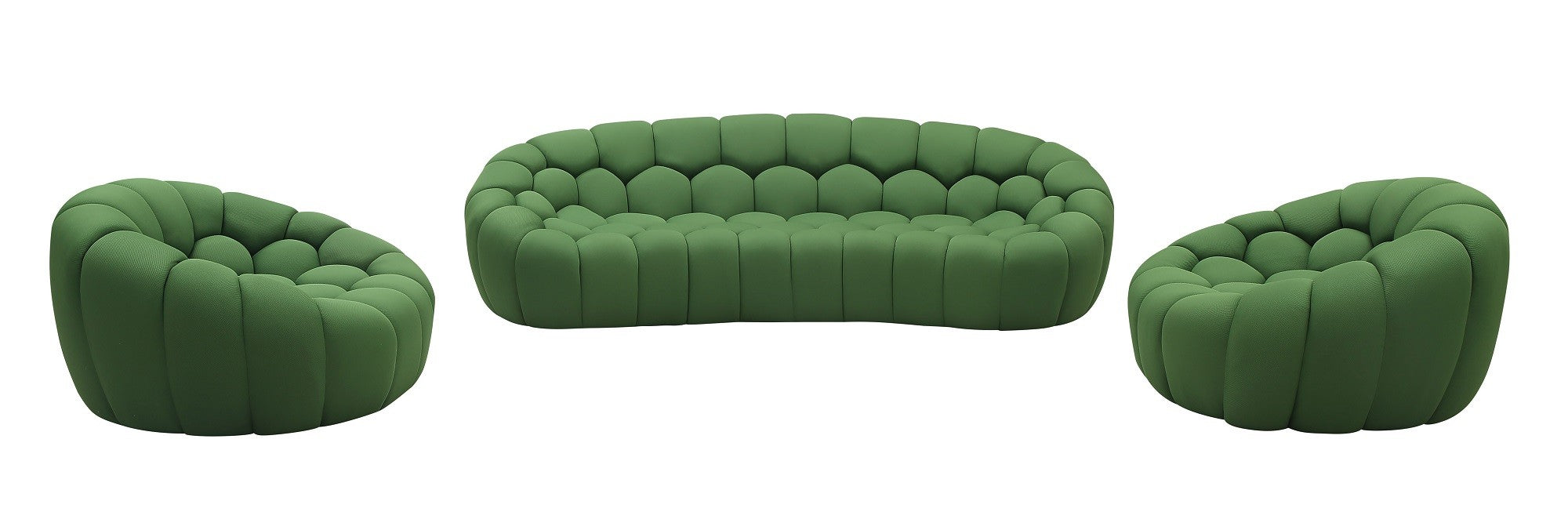 J&M Furniture - Fantasy 5 Piece Sofa Living Room Set in Green - 18442-5SET-GN