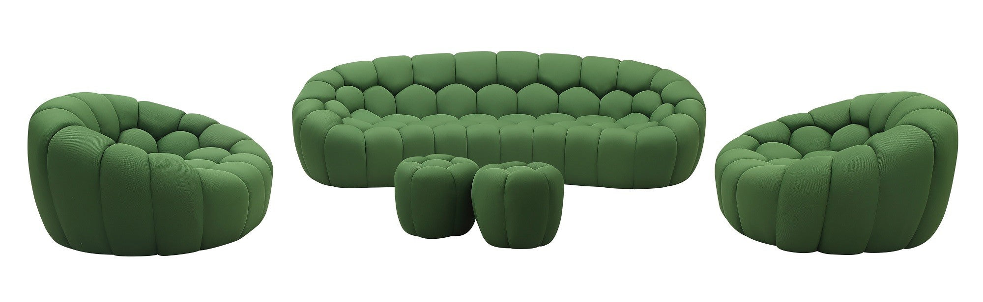 J&M Furniture - Fantasy 5 Piece Sofa Living Room Set in Green - 18442-5SET-GN