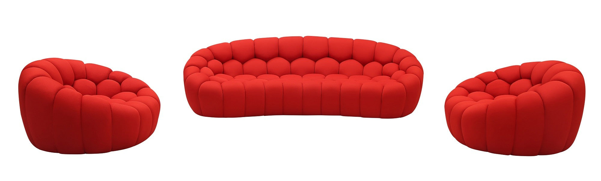 J&M Furniture - Fantasy 3 Piece Sofa Living Room Set in Red - 18442-3SET-R