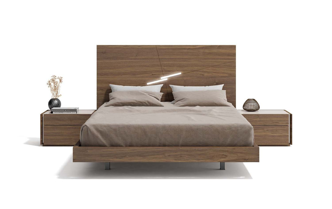 J&M Furniture - Faro Walnut with Light Grey 6 Piece Queen Premium Bedroom Set - 17862-Q-6SET-WAL-LIGHT GREY