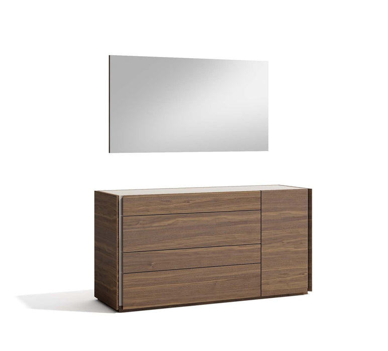 J&M Furniture - Faro Walnut with Light Grey Dresser and Mirror - 17862-DR+M-WAL-LIGHT GREY