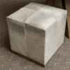 Felix Small Leather Ottoman in Frosted Hide - AT074-FH