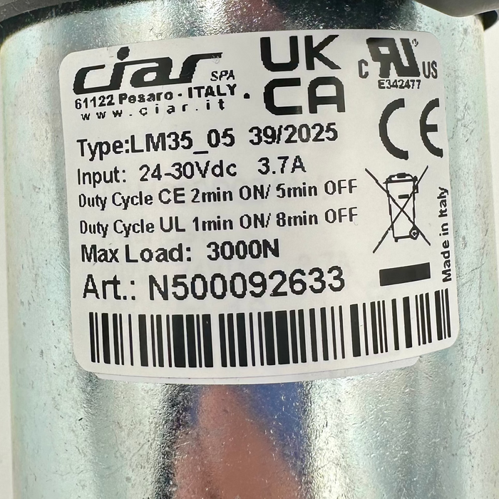 Ciar Linear Actuator Motor for Power Recliners and Lift Chairs - LM35_05 / N500092633 Updates and Replaces N500092193 - GreatFurnitureDeal