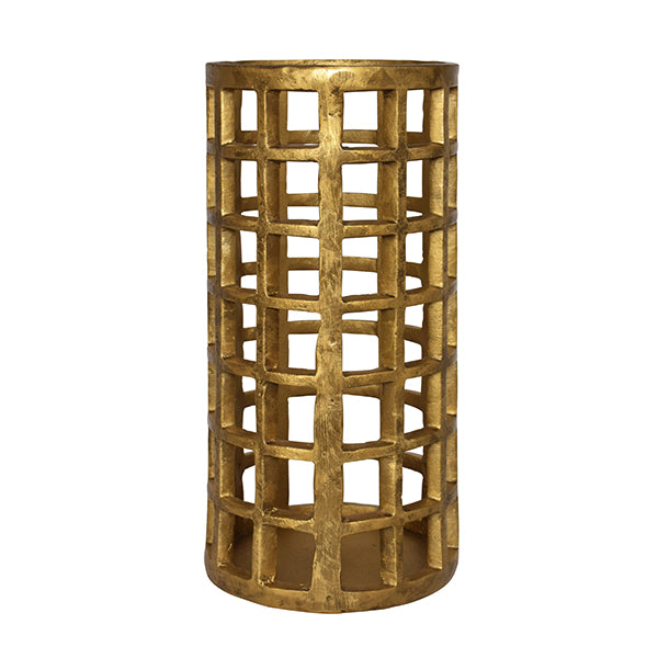 Worlds Away - Large Pillar Candle Holder In Brass Finish - GAGE LG - GreatFurnitureDeal