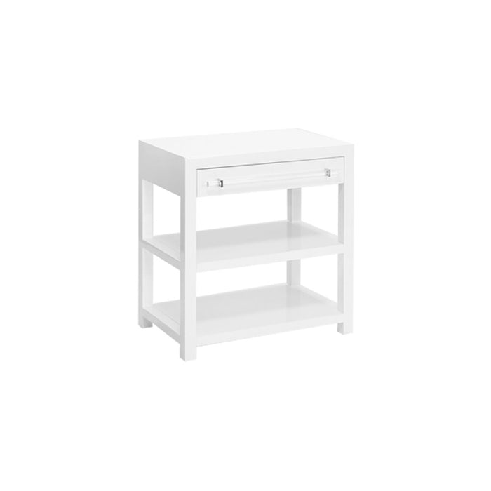 Worlds Away - Garbo One Drawer Side Table - GARBO WH