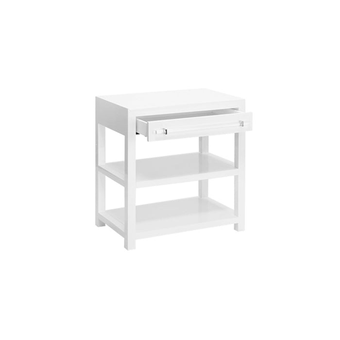 Worlds Away - Garbo One Drawer Side Table - GARBO WH