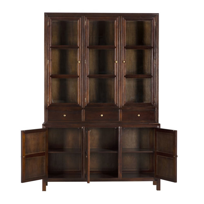Noir Furniture - Colonial Hutch, Hand Rubbed Brown - GARM119HBR - GreatFurnitureDeal