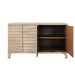 Worlds Away - Four Door Buffet With Horizontal Fluted Detail In Cerused Oak - GATES CO - GreatFurnitureDeal