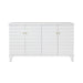 Worlds Away - Four Door Buffet With Horizontal Fluted Detail In Matte White Lacquer - GATES WH - GreatFurnitureDeal