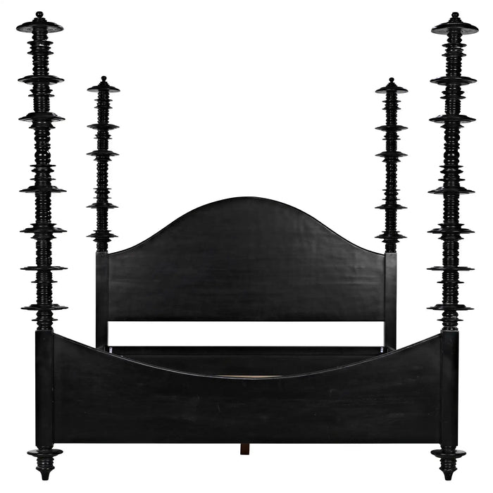 NOIR Furniture - Venice California King Bed in Hand Rubbed Black - GBED109CKHB - GreatFurnitureDeal