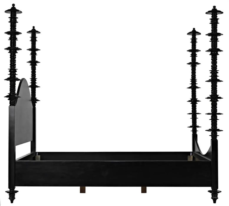 NOIR Furniture - Venice California King Bed in Hand Rubbed Black - GBED109CKHB - GreatFurnitureDeal
