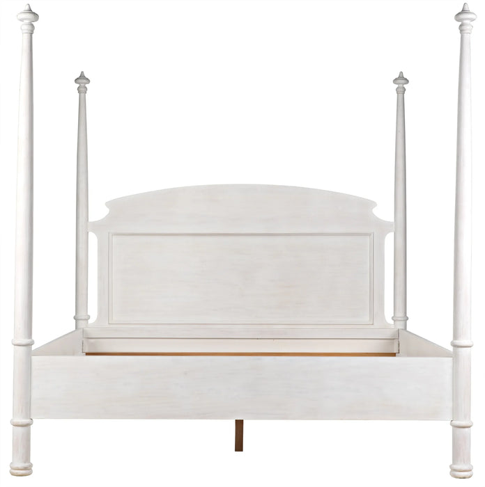 NOIR Furniture - Douglas Bed, Eastern King, White Washed - GBED116EKWH-NEW