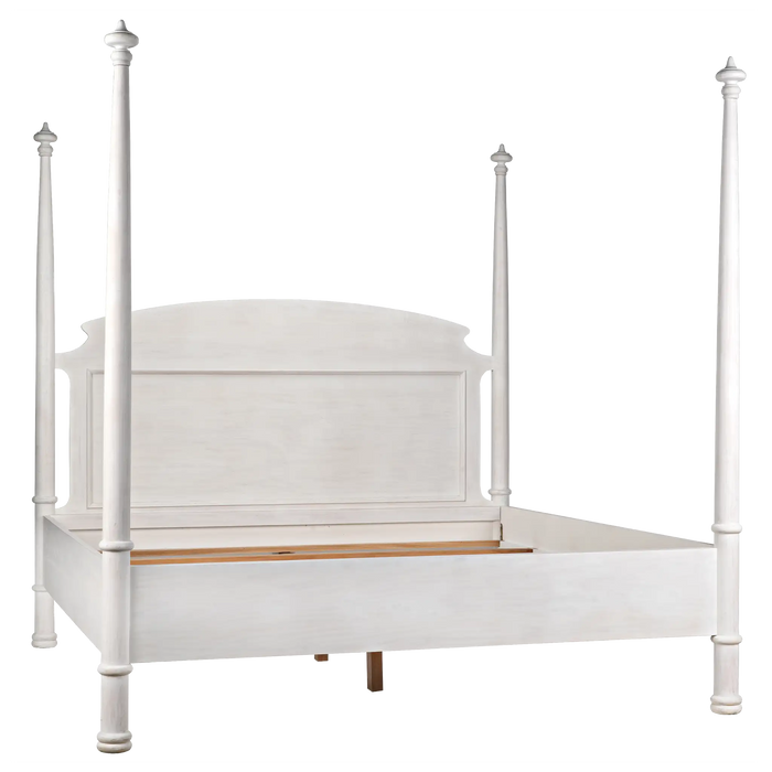 NOIR Furniture - Douglas Bed, Eastern King, White Washed - GBED116EKWH-NEW