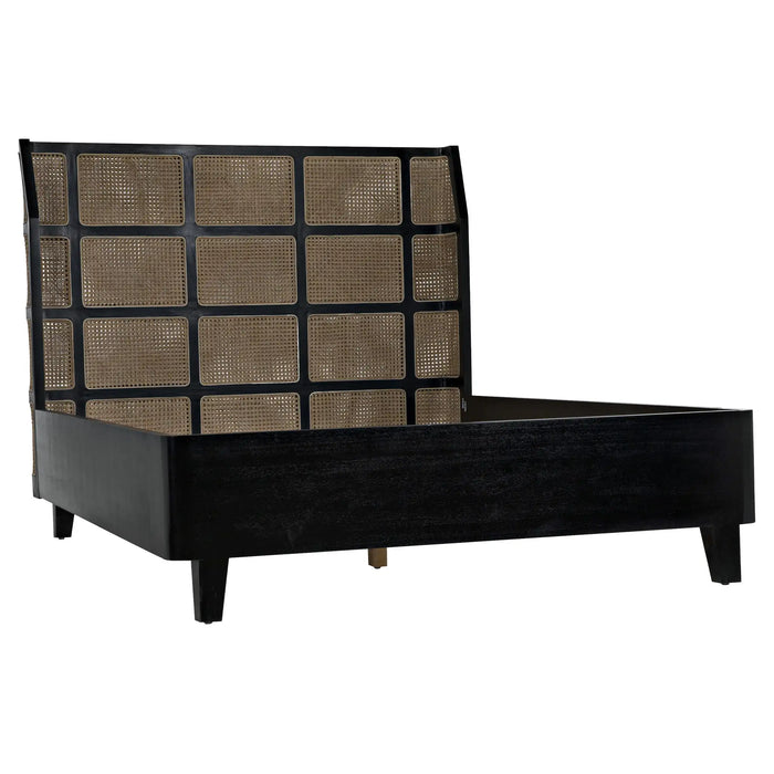 Noir Furniture - Porto Bed A with Headboard And Frame, Queen - GBED133QHB-A