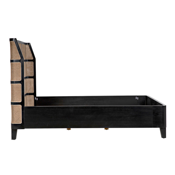 Noir Furniture - Porto King Bed in Rubbed Black - GBED135EKHB - GreatFurnitureDeal