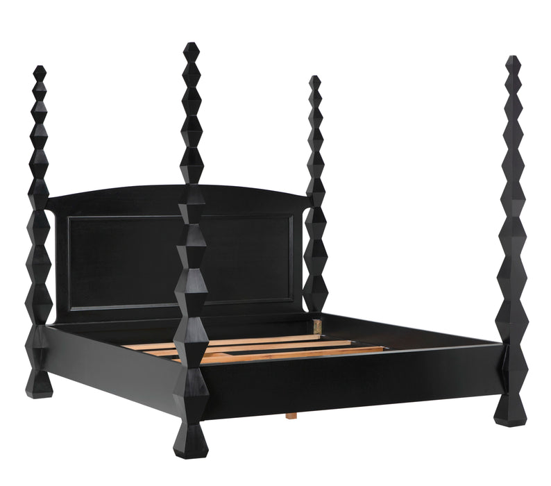 NOIR Furniture - Brancusi Bed, Queen, Hand-Rubbed Black - GBED135QHB